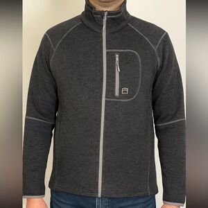 Fleece Jacket XXL Full Zip Avalanche Coat Gray Mens Winter Casual Pockets